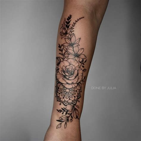 Simple Flower Forearm Tattoos