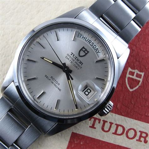 Steel Tudor Rolex Oyster Prince Date Day Ref 94500 Vintage Wristwatch Circa 1984 Black