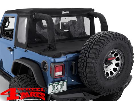 Halftop Soft Top Bestop Black Twill Textil 3 Layer Jeep Wrangler Jl