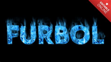 Furbol Blue Fire Text Effect Generator