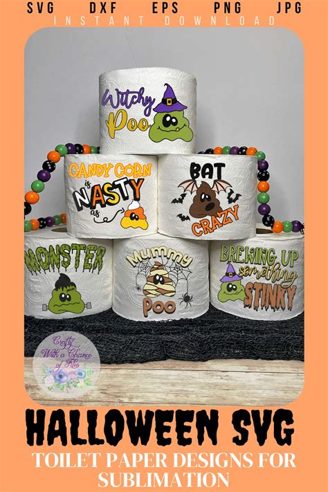 Halloween Toilet Paper Svg Spooky Dookie Ghost Poop Emoji