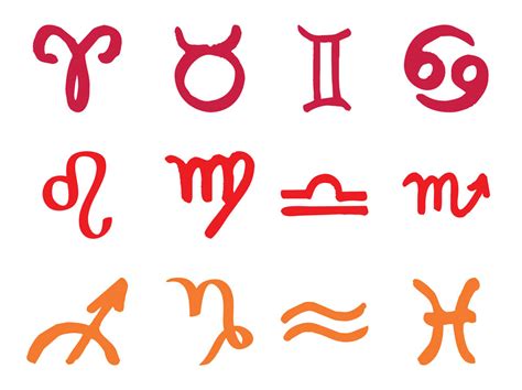 Zodiac Symbols Set Vector Art & Graphics | freevector.com