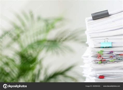 Stack Documents Table Office Closeup Stock Photo By ©serezniy 482984324