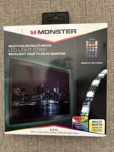 Monster Basics LED Light Strip With Remote Multi Color Multi White 6 5