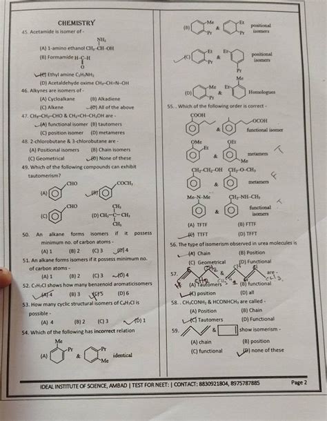 Ch Conh Hconhch Are Called How Many Cyclic Structural Isomer