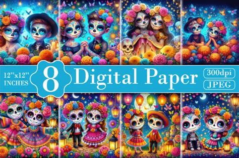 Dia De Los Muertos Scenes Digital Paper Graphic By Bee Prints