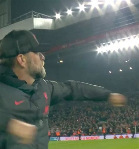 Fans spot Jurgen Klopp's unusual full-time celebration after Liverpool ...