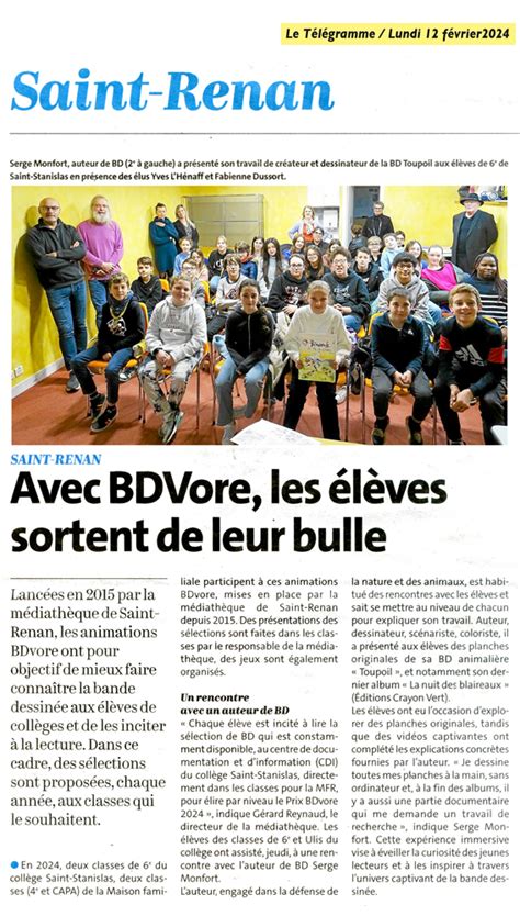 Dans Le Cadre Du Prix Bdvore L Auteur De Toupoil Est Intervenu