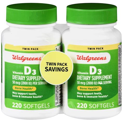 Walgreens Vitamin D3 50 Mcg Softgels 440 Days Walgreens