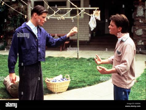 Back To The Future Crispin Glover Michael J Fox Date 1985 Stock Photo