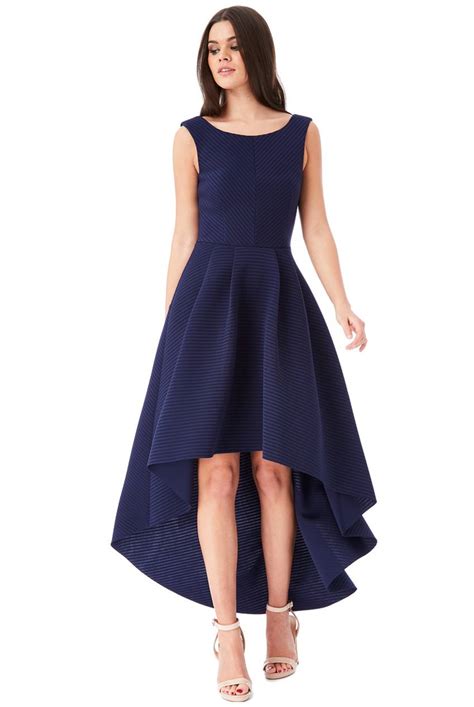 Asimmetrico Vestito Cocktail In Spugna Menta Blu Notte Nude Rosa Dr