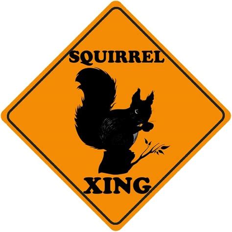 Squirrels Xing Sign Squirrel Crossing Warning Attention