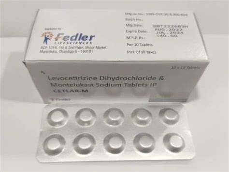 Cetlar M Levocetirizine Dihydrochloride Montelukast Sodium Tablets Ip