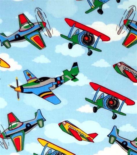 Kiddie Airplanes Crib Toddler Sheet Airplane Fabric Velvet