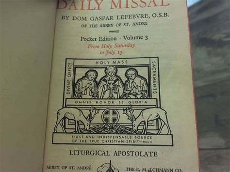 Saint Andrew Daily Missal Pocket Edition Volume 3 Par Dom Gaspar