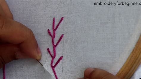 Feather Stitch How To Work A Feather Stitch In Hand Embroidery Youtube