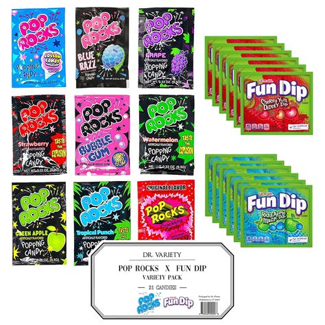 Fun Dip Pop Rocks Variety Pack 21 Count Includes 9 Pop