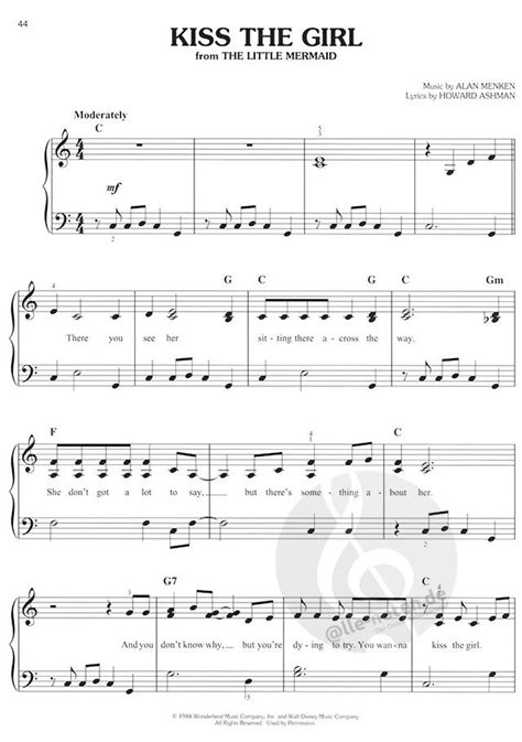 Disney Piano Sheet Music For Beginners