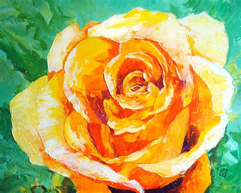 Yellow Rose Painting By Chris Steinken