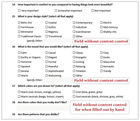 Interior Design Client Questionnaire Fully Editable And Customizable