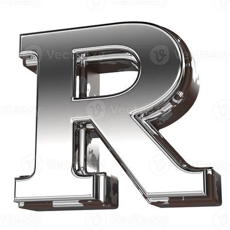 Silver Letter R 3d Rendering 39301041 Png