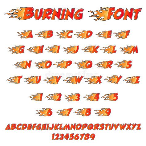 Hot Alphabet Flame Font Fiery Letters Burning Abc Fire Typography