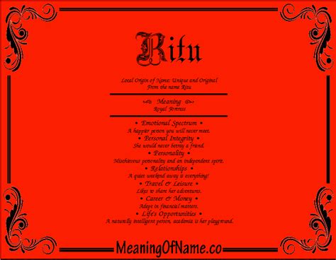 Ritu - Meaning of Name