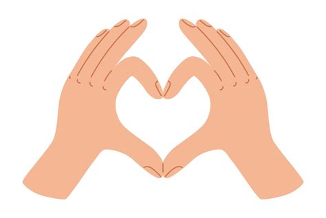 Heart Human Hand Sign Love Gesture Give And Share Your Love Vector