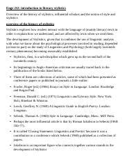 Stylistic Docx Enge Introduction To Literary Stylistics Overview