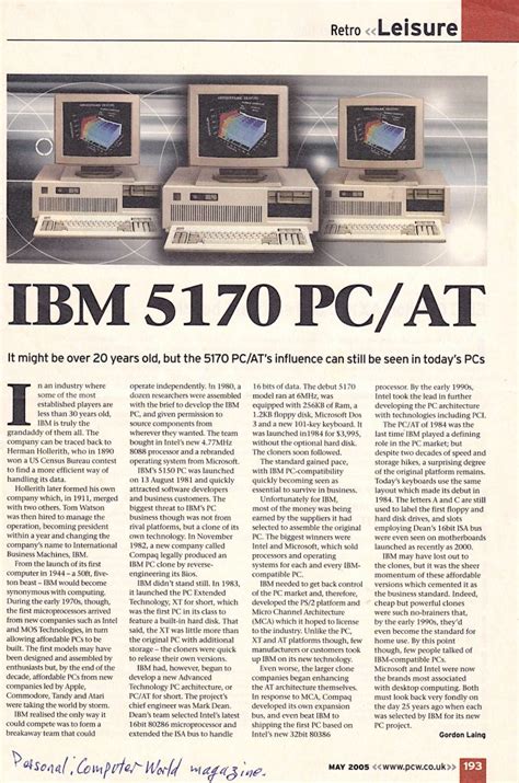 An article about the IBM PC | Newcastle University Historic Computing