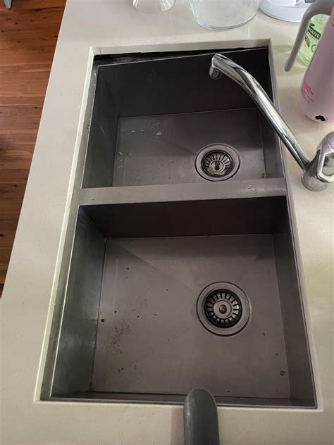 Undermount Kitchen Sink Has Dropped Appears To Only Have Been Held In