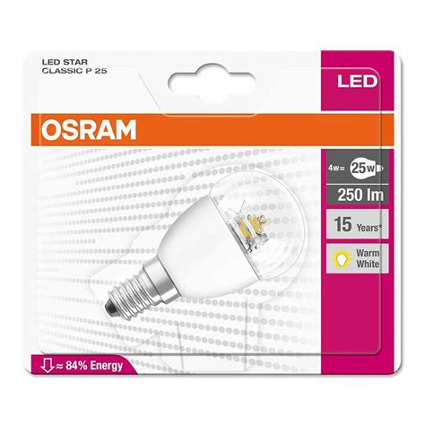 Osram Led Star Classic P Tropfen W W E Klar Warmwei K