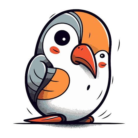 Un Doux Pingouin Isol Sur Un Fond Blanc Illustration Vectorielle