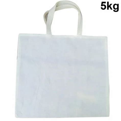 Handled White 5kg Plain Loop Handle Cotton Bag At Rs 10 Piece In