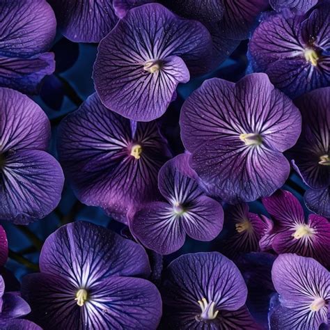 Premium Ai Image Purple Flowers With A Yellow Center