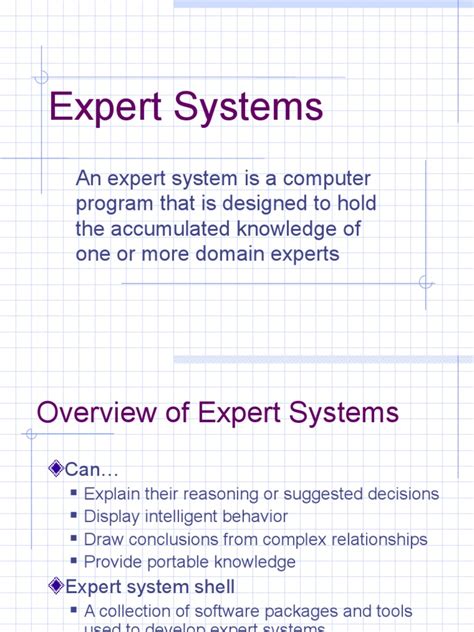 Expert Systems With Examples Pdf Expert Emergence