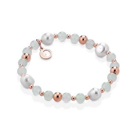 Bracciale In Argento Perle D Acqua Dolce E Pietre Naturali Lelune