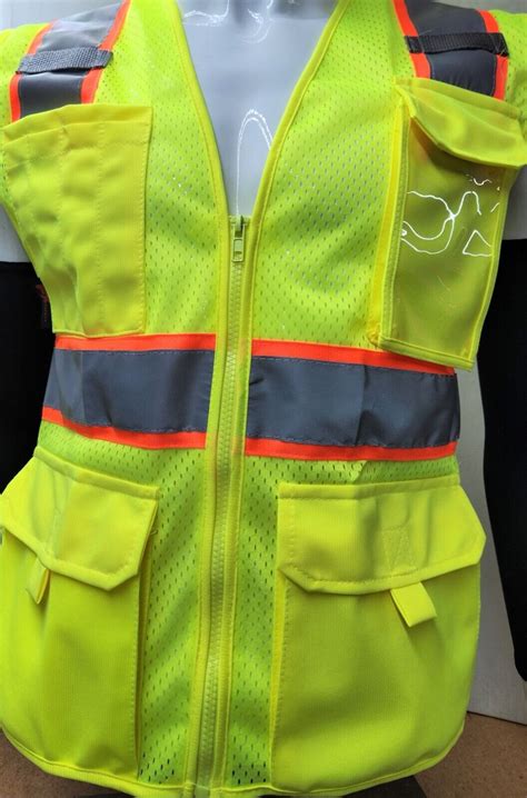 TFX Two Tone High Visibility Reflective Yellow Safety Vest With ID