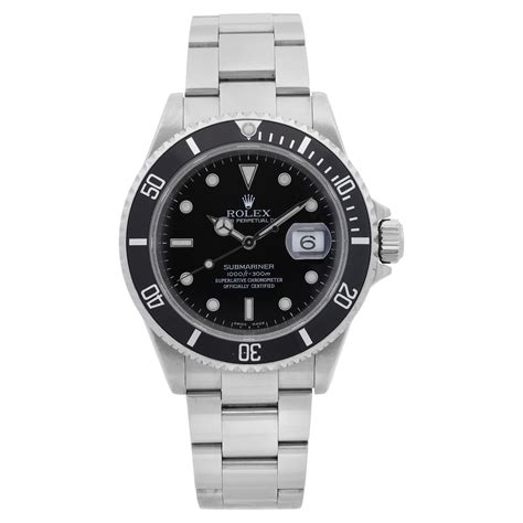 Rolex Submariner Date 40mm Black Dial Steel Mens Watch 16610 Box Card