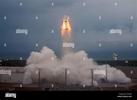 The Spacex Crew Dragon Spacecraft During A Successful Pad Abort Test