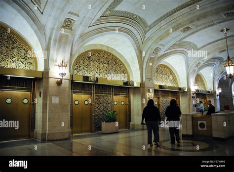 Interior of City Hall lobby, Chicago, Illinois. Local government ...