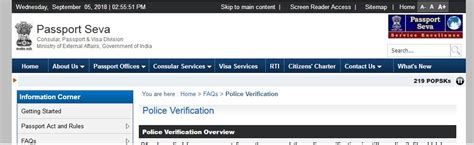 Passport India Police Verification Procedure Status Check Procedures Facilities