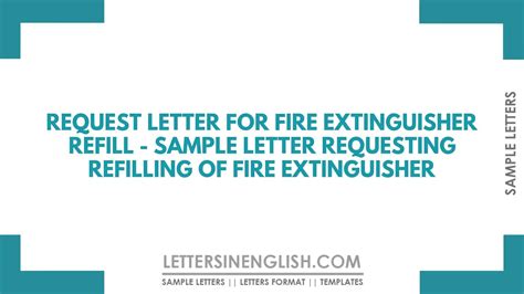 Request Letter For Inspection Of Fire Safety Extinguishers Sample