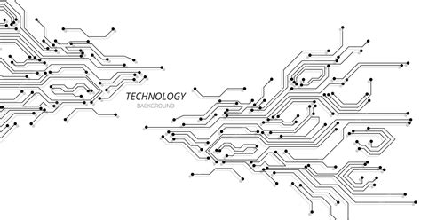 Premium Vector Circuit Board Black Technology On White Background