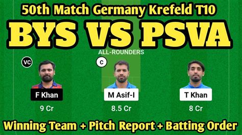 BYS VS PSVA Dream11 Prediction BYS VS PSVA Dream11 BYS VS PSVA