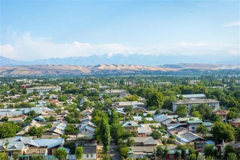 Aerial View Over Osh Kyrgyzstan Stock Photo Image Of Colorful