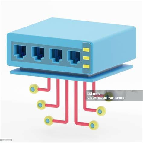 Ikon 3d Perangkat Jaringan Switch Pada Jaringan Komputer Untuk ...