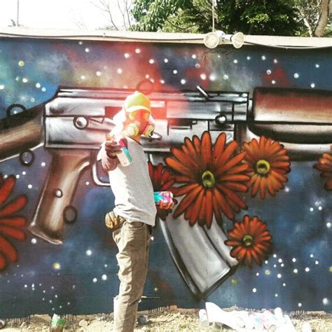 #graffiti #streetart #Ak47 #gunflowers #sanpedrosula#Honduras