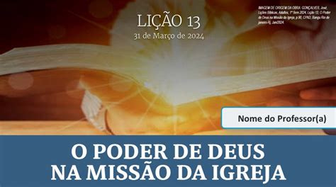 Li O O Poder De Deus Na Miss O Da Igreja Slide Edit Vel Trim