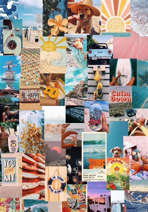 Beach VSCO Aesthetic Photo Wall Collage Kit | Etsy